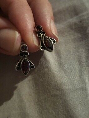 Sterling Silver Garnet Earrings